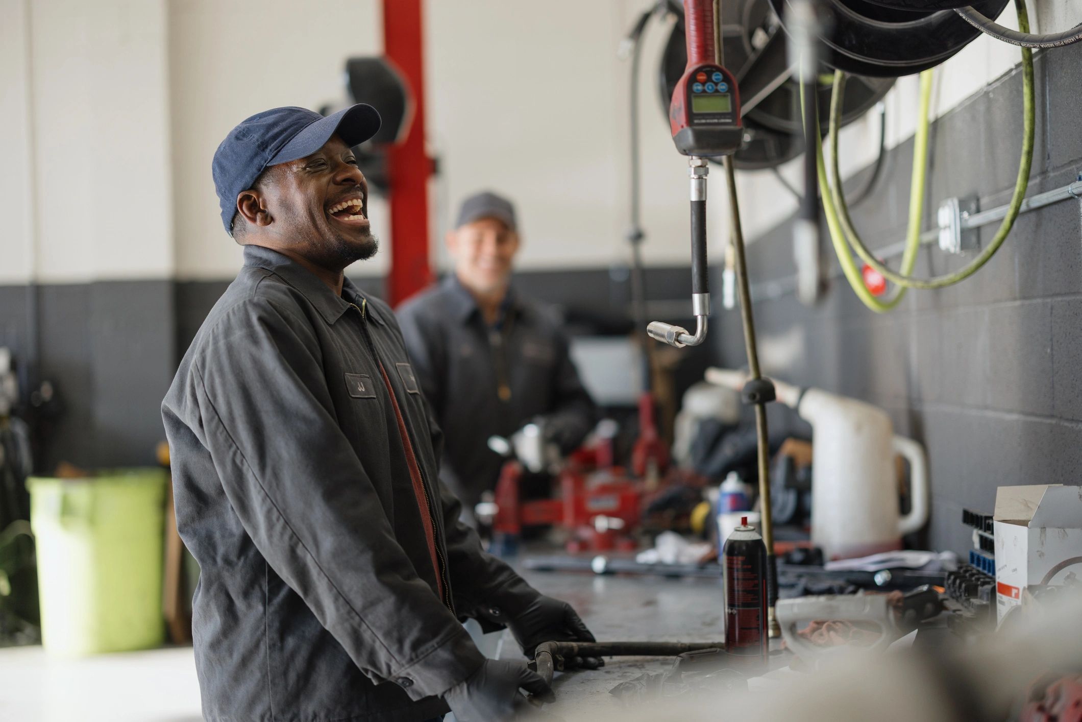 friendly mechanic shop team